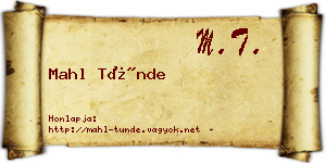 Mahl Tünde névjegykártya